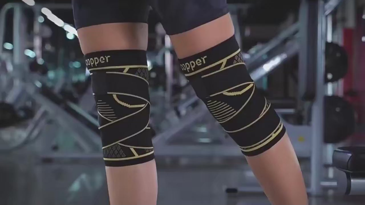 Rodilleras de cobre con correa para el dolor de rodilla mujeres y hombres, manga de compresión de rodilla para artritis, ACL, desgarro de menisco